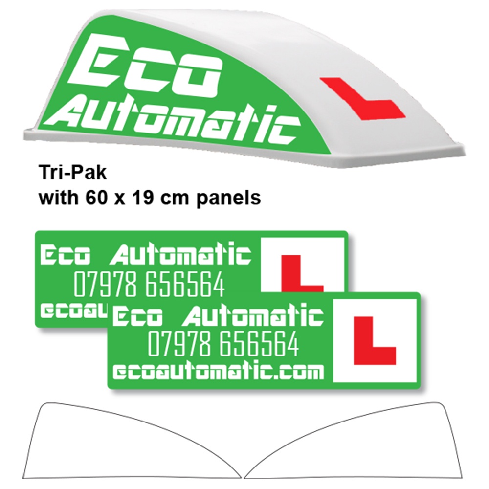 Custom Design White Aero Roof Sign Tri-Pak